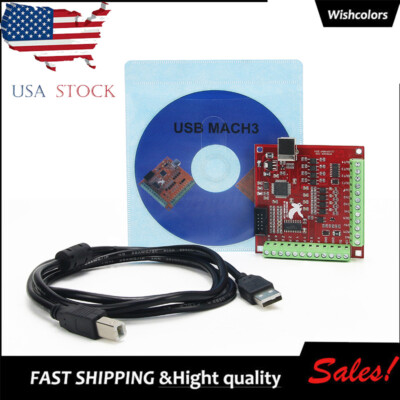 US CNC USB MACH3 Breakout Board 100Khz 4 Axis Interface Driver Motion Controller