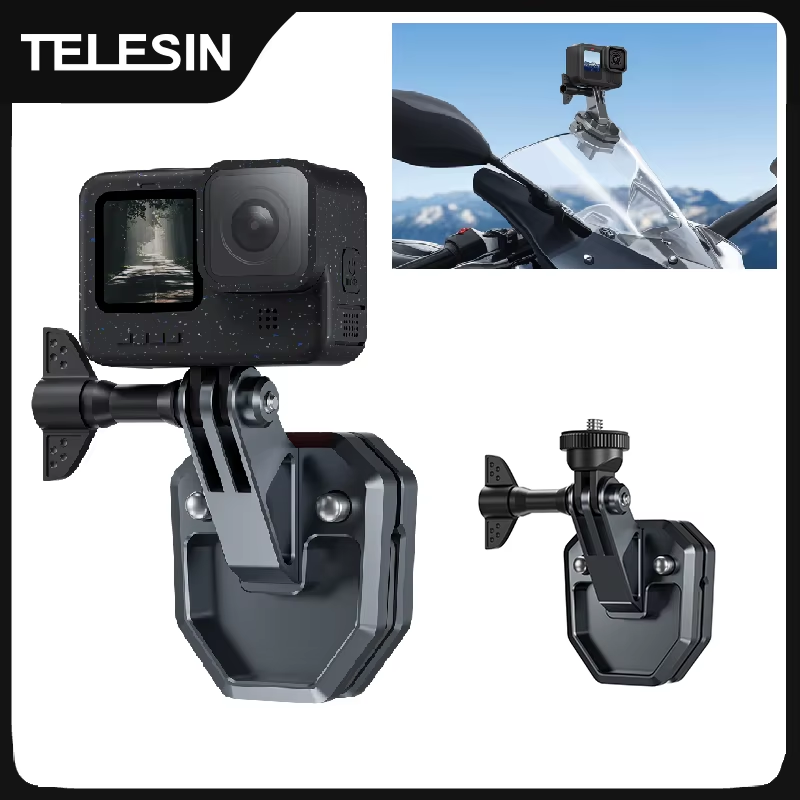 Action Camera Motorcycle Windshield Clamp Mount Holder For Gopro Insta360 DJI Ac