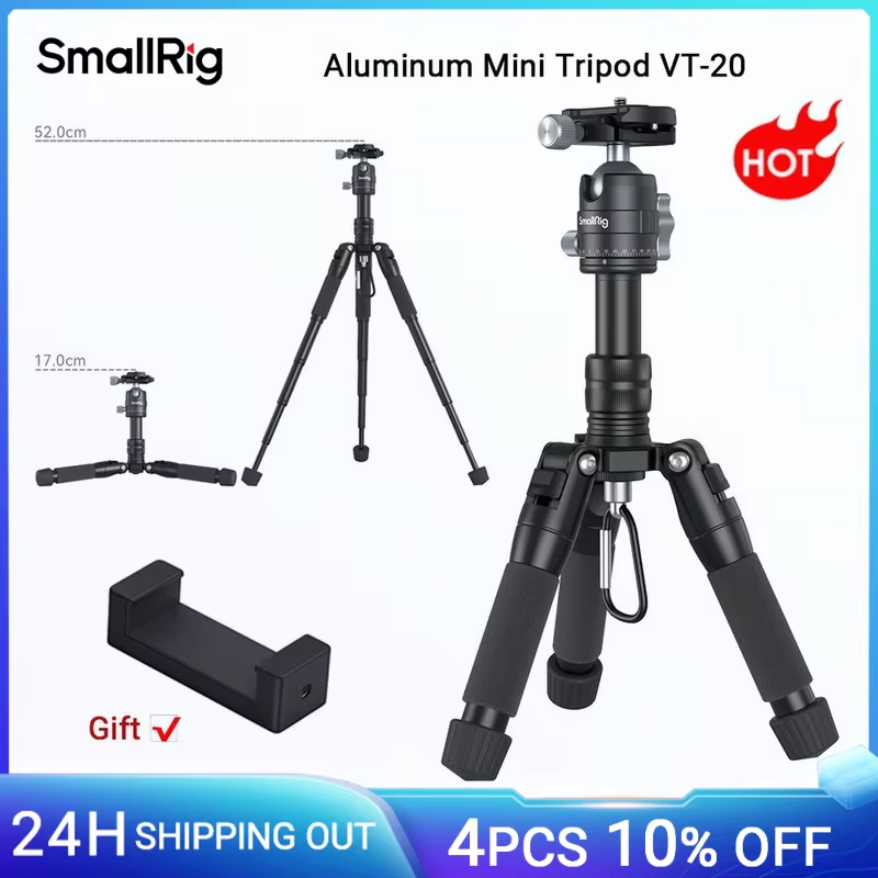 Aluminum Mini Tripod VT-20 with 360° Ball Head for DSLR Camera Video Camcorder L