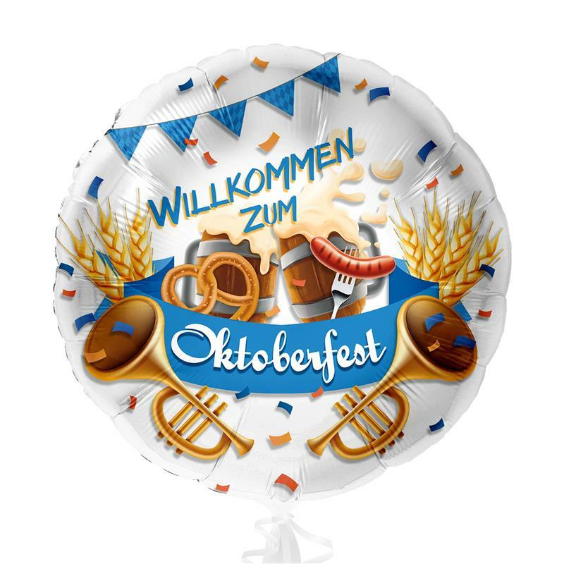 Folienballon - Ø 45cm - Willkommen zum Oktoberfest ungefüllt
