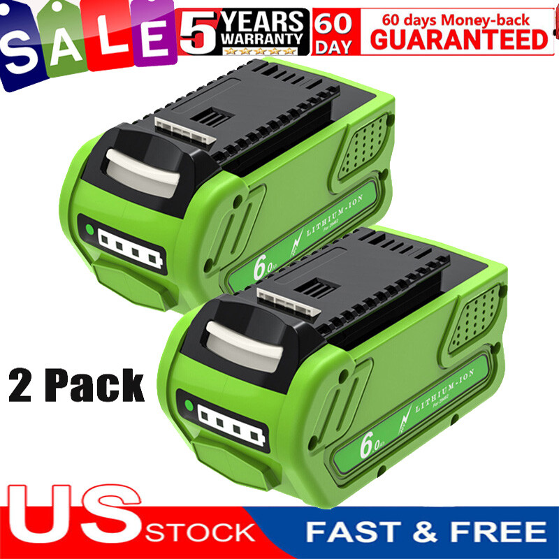 2x For Greenworks Battery G-MAX 40V 6000Ah Lithium 29472 294