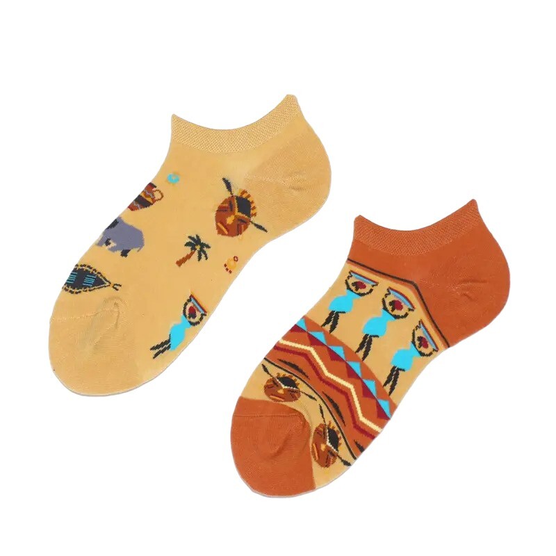 Safari -Colorful Fashion Cotton Ankle Odd Socks  UK 4-8