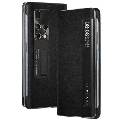 Luxury Smart View Genuine leather Flip Cover stand phone Case For Huawei Mate X2