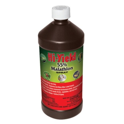 Hi-Yield 55% Malathion Spray Liquid Concentrate For Outdoor Garden Use 32 fl oz