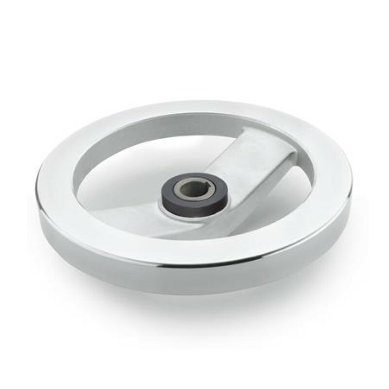 Sicherheits-Handrad m. Gleitlager, 200mmØ, 20mm B.m.Nut, Einkuppeln p. Druck