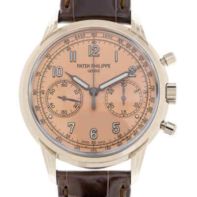 Мужские наручные часы Patek Philippe с лососево-опаловым циферблатом и ручным заводом