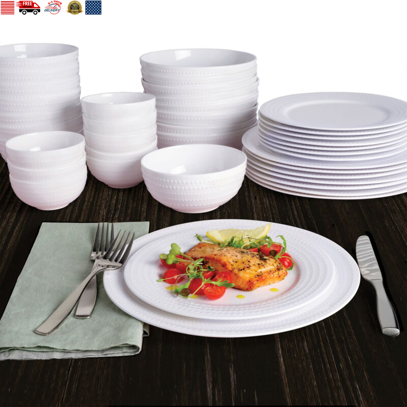 Mikasa Nellie 40-Piece Dinnerware Set - Bone China Chip-Resistant, Free Shipping