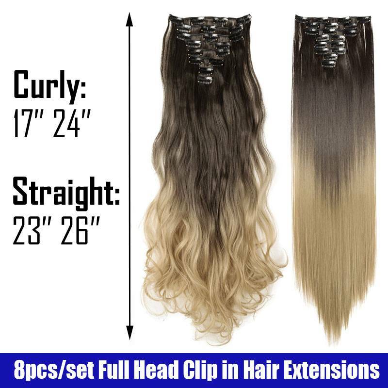 Hot Pretty Thick 100 Natural Long Clip In Hair Extensions Full