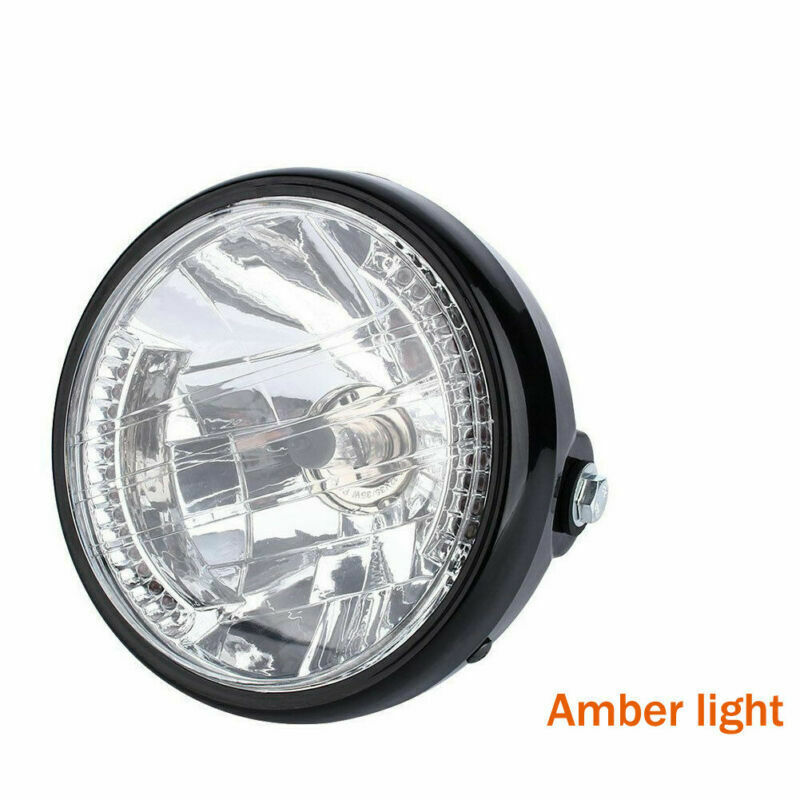 7" Universal Motorcycle/Bike Headlight LED Turn Signal Light Black Bracket Mount
