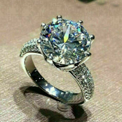 925 Silver Filled Cubic Zircon Ring Classic Women Party Jewelry Sz 6-10
