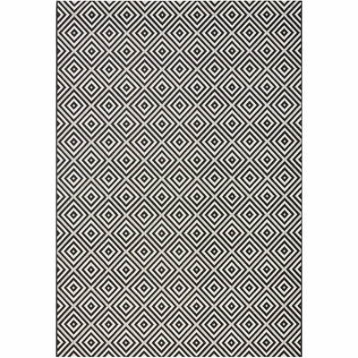 bougari Meadow Teppich Flachgewebe Läufer Kurzflor Rechteckig 80x150cm Schwarz