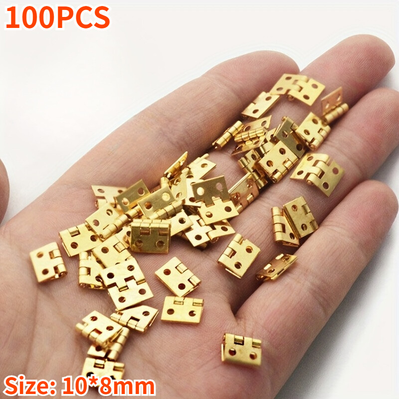 100pcs-mini-brass-hinges-hardware-10x8mm-for-miniature-furniture-box-cabinet