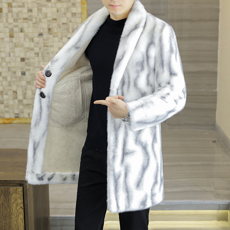 ジャケット・アウター andwang White mix fake fur coat long andwang White mix fake fur coat 【long】