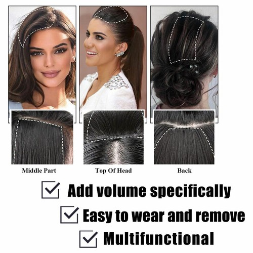 One Piece Hair Pad Clip in 100% Remy Human Hair Extensions Topper Hairpiece Base