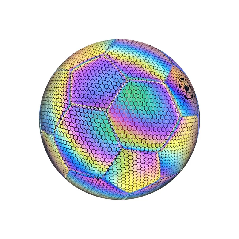 1Pc Size 5 Reflective Football, Luminous Colorful Soccer Ball for Indoor and Out