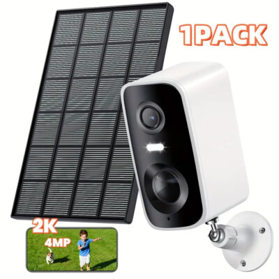 Solar Security Cameras Wireless Outdoor, Battery Powered 3K 4MP wifi Camera 2.4G