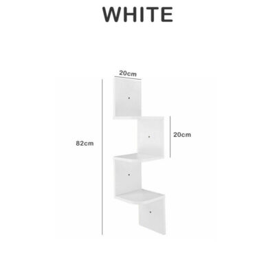 3/5 Tier Floating Wall Shelves Corner Shelf Storage Wood Display Bookcase Unit