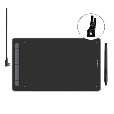 XP-Pen Deco L 10''x6'' Drawing Graphics Tablet w/ X3 Stylus 60° Tilt 8192 Black