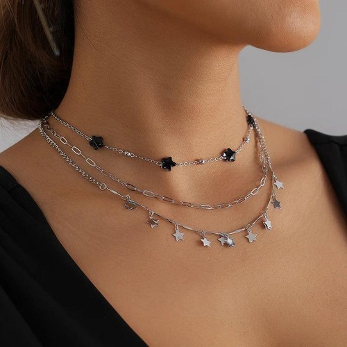 Vintage Dark Star Zinc Alloy Adjustable Pendant Necklace for Women Gift