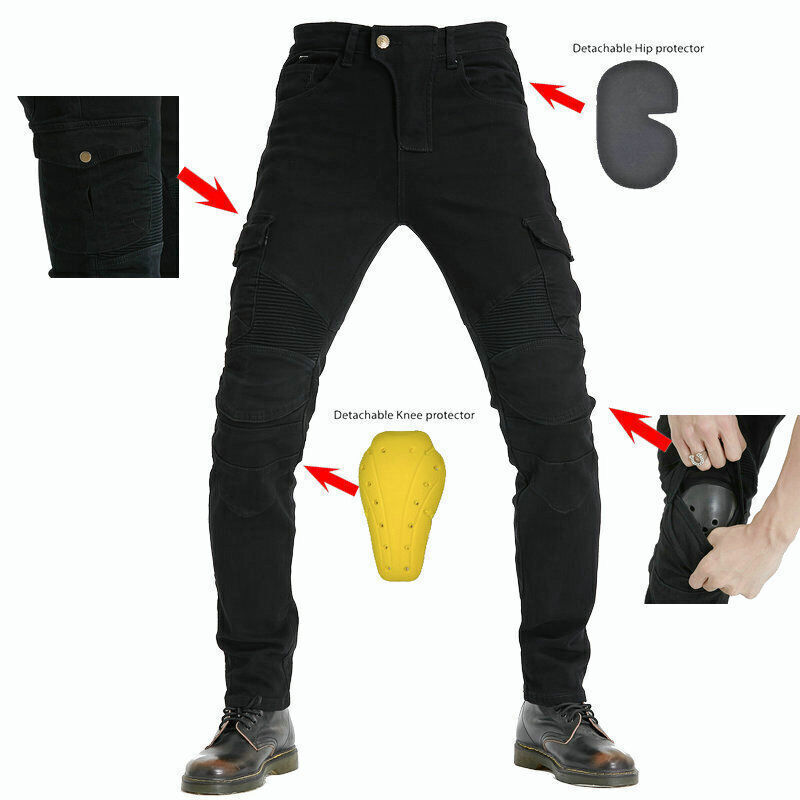 Mens Motorbike Jeans Motorcycle Pants Armored Protective Cargo Trousers US SHIP