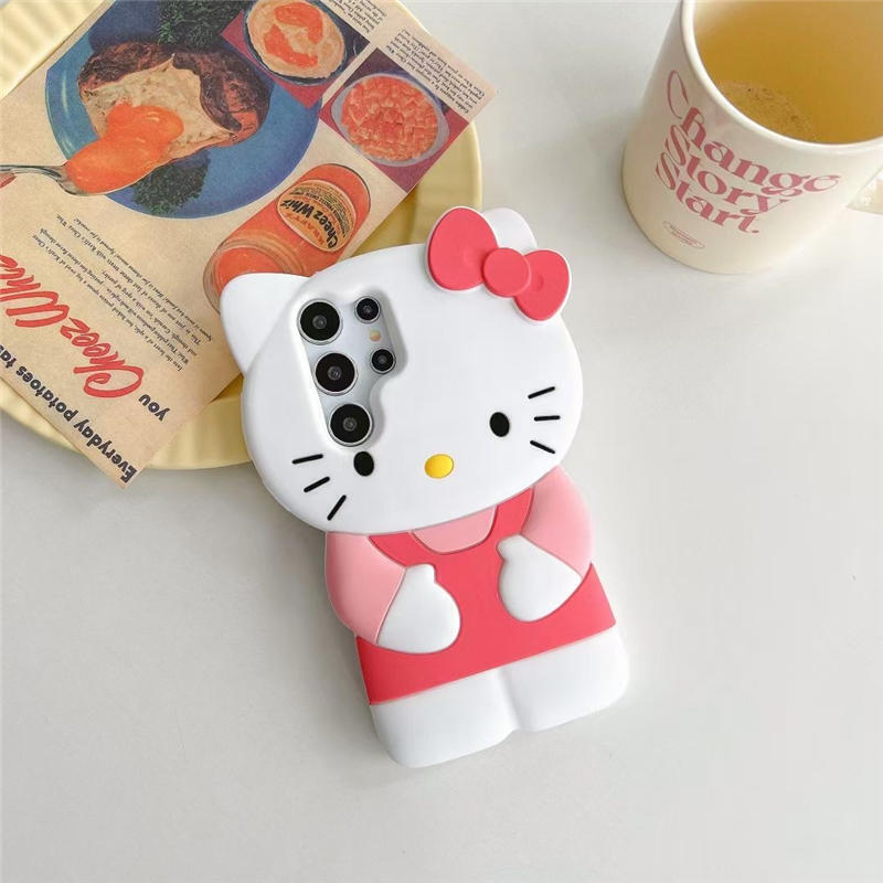 3D Cute Cat Monster Cartoon Soft Case Cover For Samsung Galaxy S24 S23 S22 S21