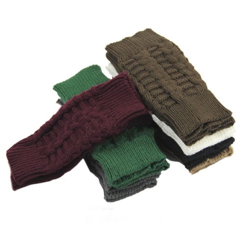 Damen Handschuhe Gestrickt Handstulpen Fingerlose Winter Warme Strick Armstulpen