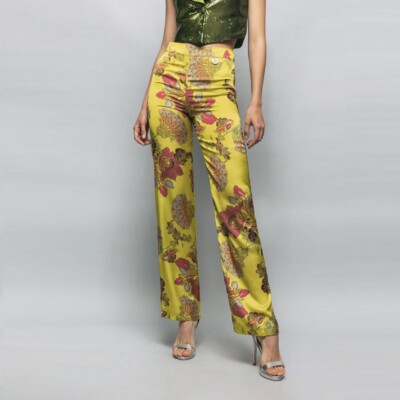 

Брюки A Palace Woman GAELLE Paris GBDM17760 Green Acid Satin E2023, Multicoloured
