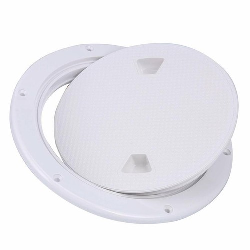 Amarine Made 2 Pack Boat Round Non Slip Inspection Hatch,Deck Plate 7 Inch,White