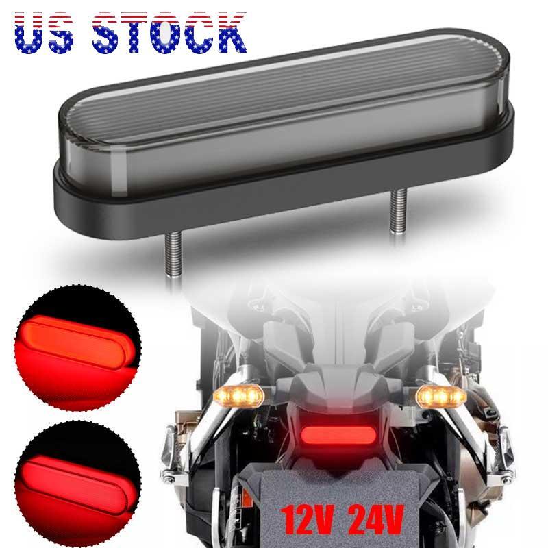 Universal Motorcycle Rear Stop Brake Tail Light Red LED for ATV UTV Dirt Bike