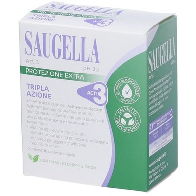 Cooper Saugella ACTI3 - 10 Single Intimate Wipes