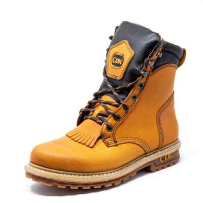 CEBU TK Lacer Soft Toe 8'' Work Boots Mens Honey Leather Elle Short Durable Sole
