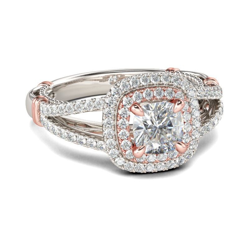 2 Ct Lab Created Cushion Cut Diamond Silver Most Beautiful Ring Engagement Gift