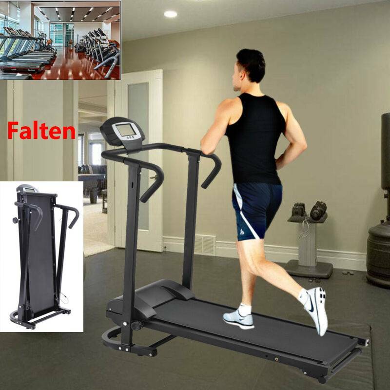 Mechanisches Laufband mit LCD-Display Fitnessgerät Klappbar Heimtrainer Jogging
