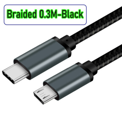 USB-C Type C to Micro USB 2.0 Sync OTG Fast Charge Data Transfer Cable Cord US