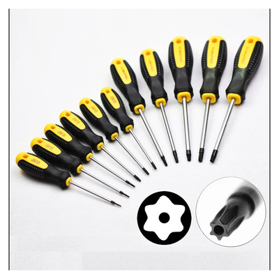 1PC Torx T5 T6 T7 T8 T9 T10 T15 T20 T25 T27 T30 Screwdriver with Hole Magnetic S
