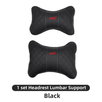 Headrest Pillow Neck Rest Head Support Cushion Set Lumbar Pillow For Subaru STI