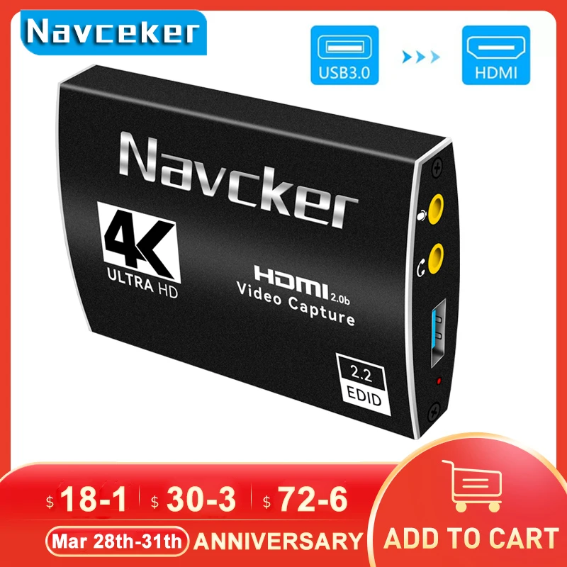 2023 USB3.0 HDMI 4K60Hz Video Capture HDMI to USB Video Capture Card Dongle Game