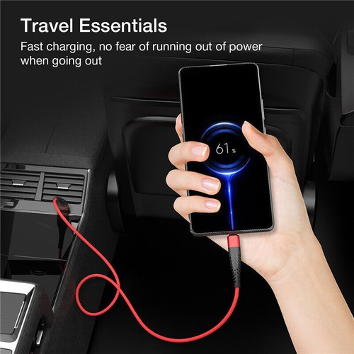 Heavy Duty Braided USB C Type-C Fast Charging Data Sync Charger lot Long Cord