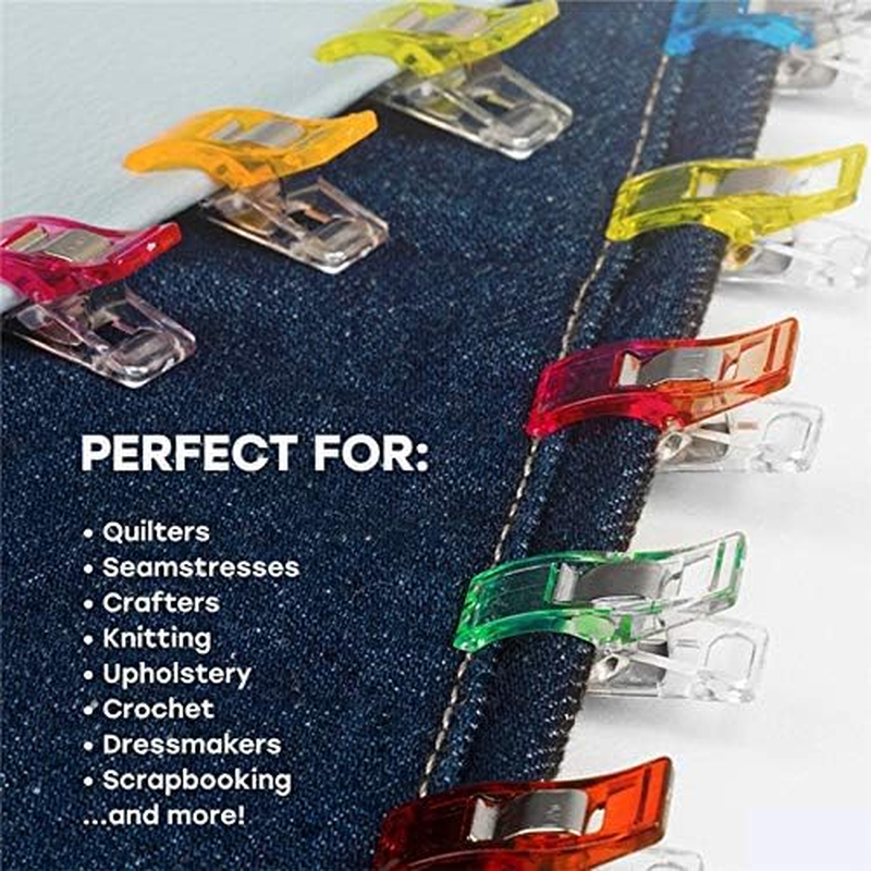 100Pcs Sewing Clips, Multipurpose Fabric Clips for Quilting Accessories, Craftin