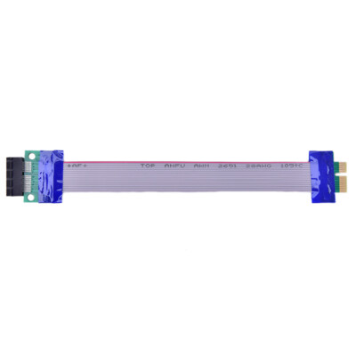 PCIE PCI-Express 1X - 1X Riser Extension Card Ribbon Extender Cable Powe-'h