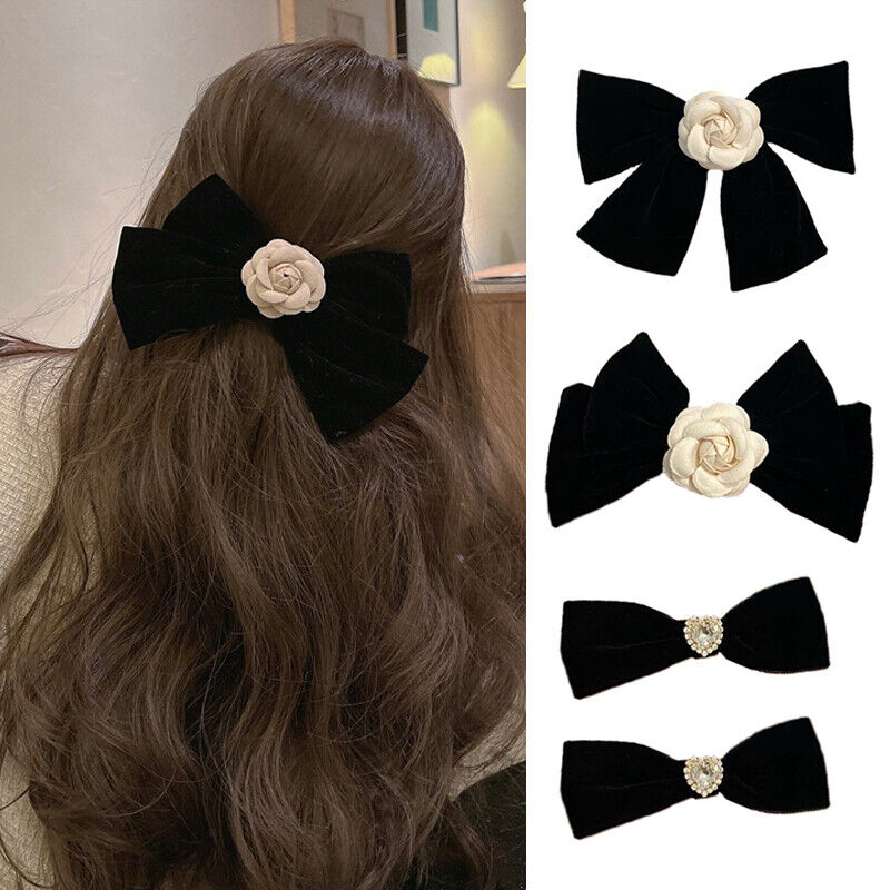 Vintage Hair Accessories Alloy Spring Clip Ponytail Clip Ribbon Bow Hairpins Diy