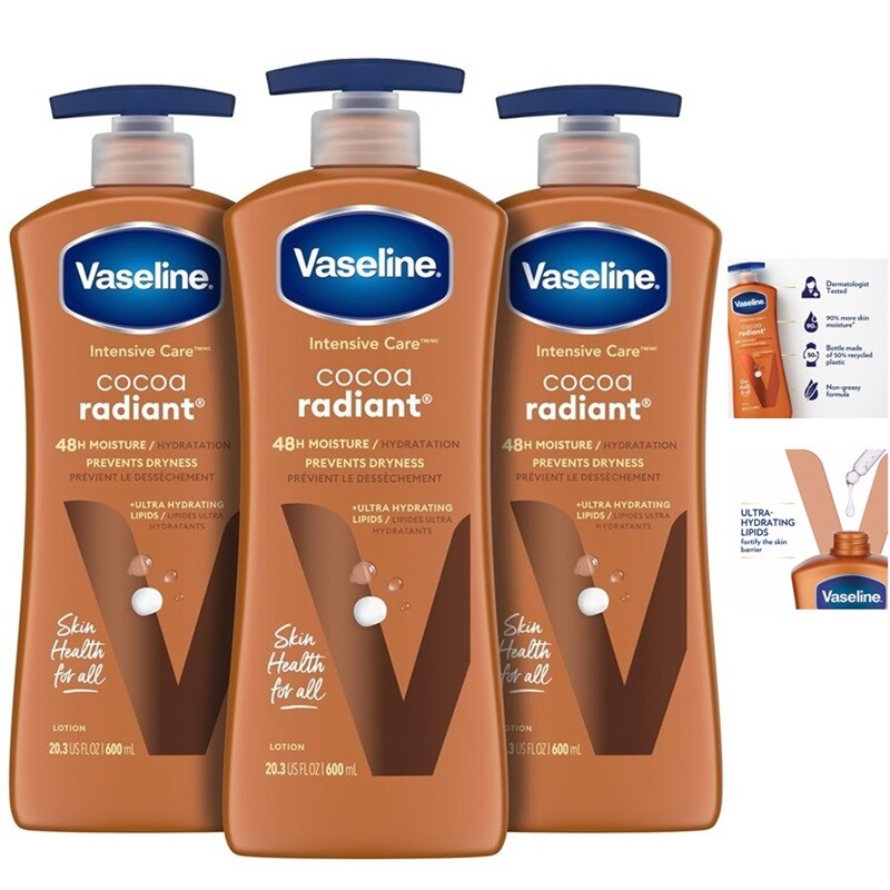 Vaseline Intensive Care Cocoa Radiant Glow Body Lotion Dry Skin
