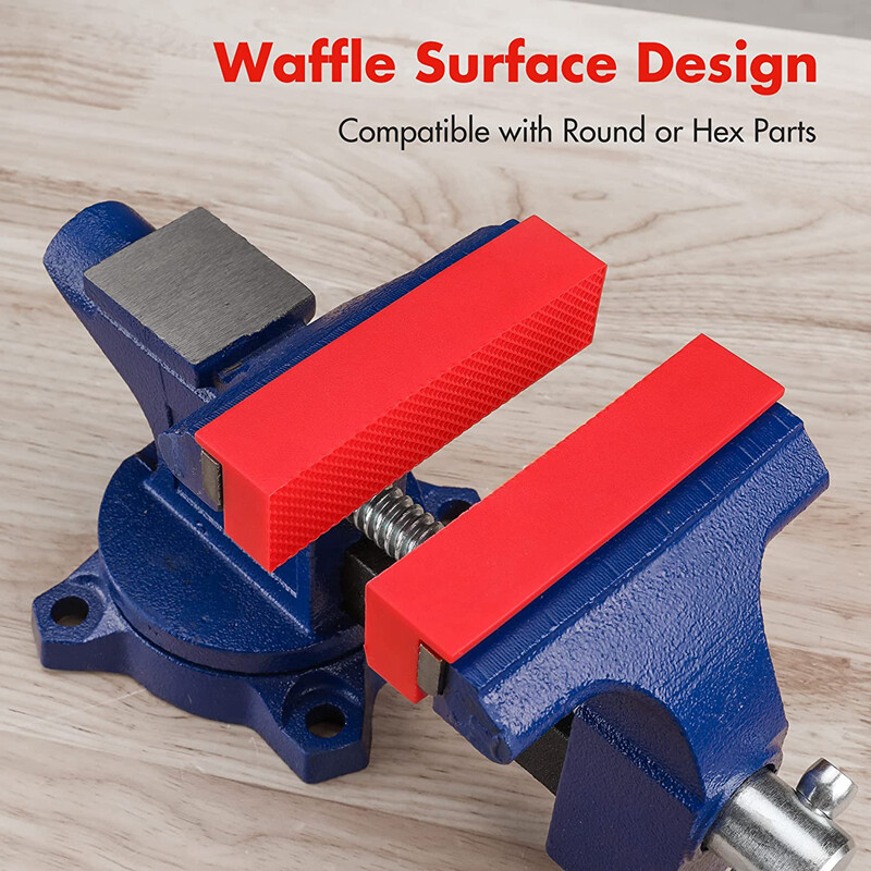 WORKPRO 4-1/2" Vise Jaw Pads Magnetic TPU Vise Jaw Protective Covers Set 2-Pairs