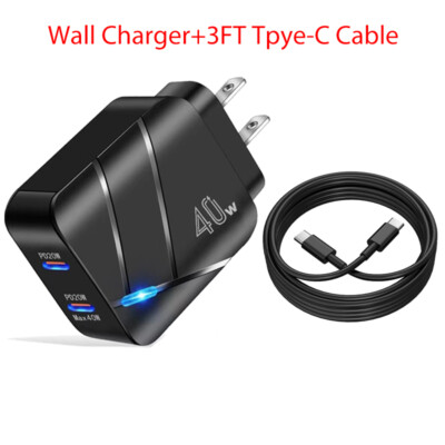 For iPhone 16 Pro Max /16 40W Fast Charger Block USB Type C Wall Power Adapter