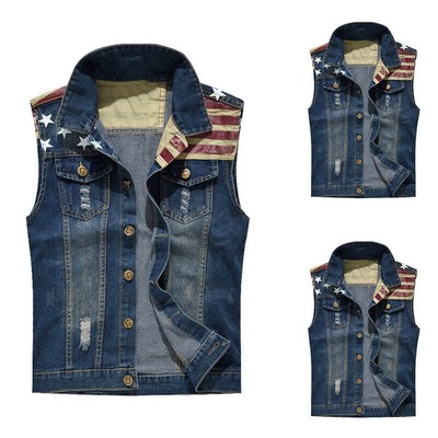 Jacket Waistcoat Sleeveless Jacket Button Usa