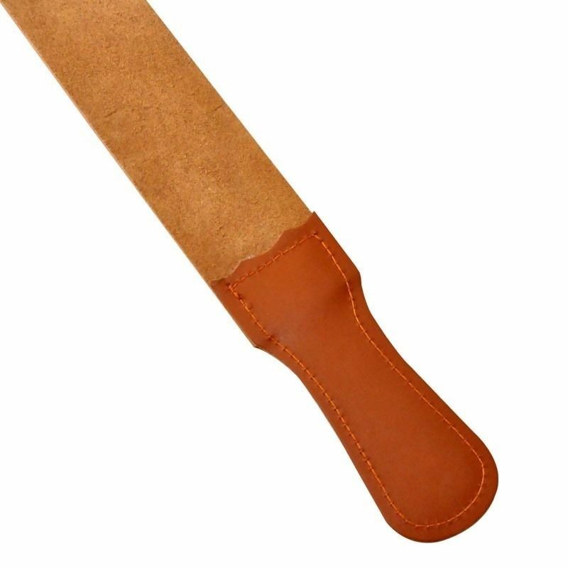 Real Leather Strop Double Side Belt Knife Sharpening Sharpener Hair Barber Tool