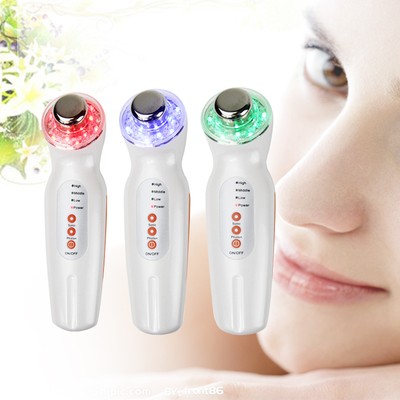 Photon Rejuvenation Color LED Light 3MHz Ultrasonic Skin Facial Massage Device