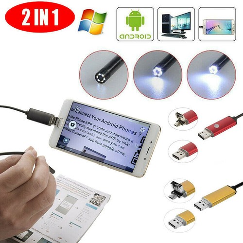 6 LED USB Endoskop Endoscope Inspektionskamera Wasserdicht für Android PC