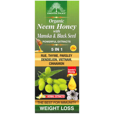Essential Palace Organic Neem Honey With Manuka Honey & Black Seed 5 IN 1 16 OZ
