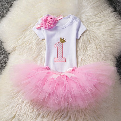 1 Jahr Geburtstag Party Kleidung Kinder Baby Mädchen Outfits Tutu Rock Kleid Set